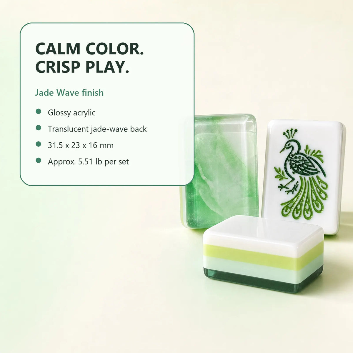 Casualruby© Jade Wave American Mahjong Tiles