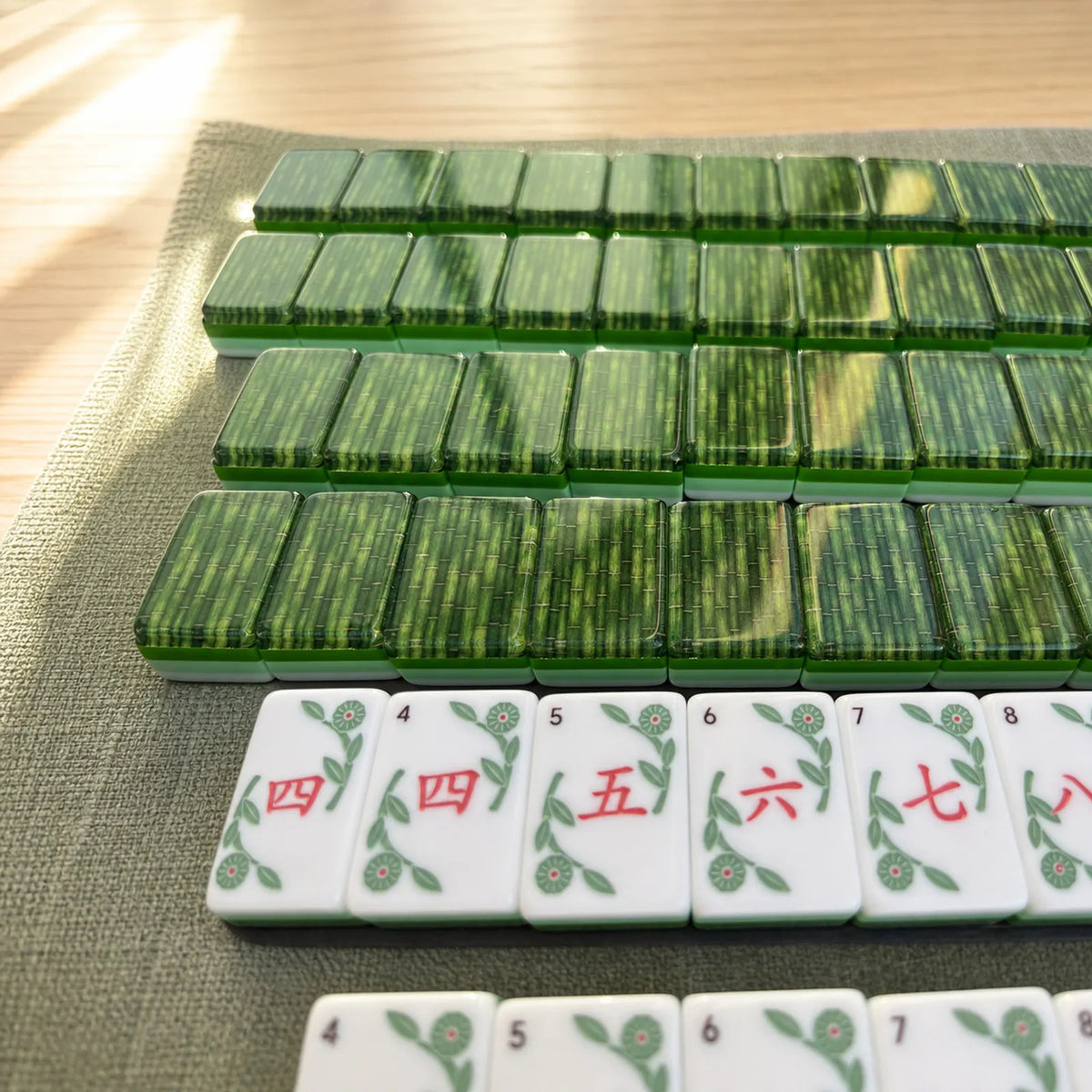 Casualruby© Green Bamboo American Mahjong Tiles