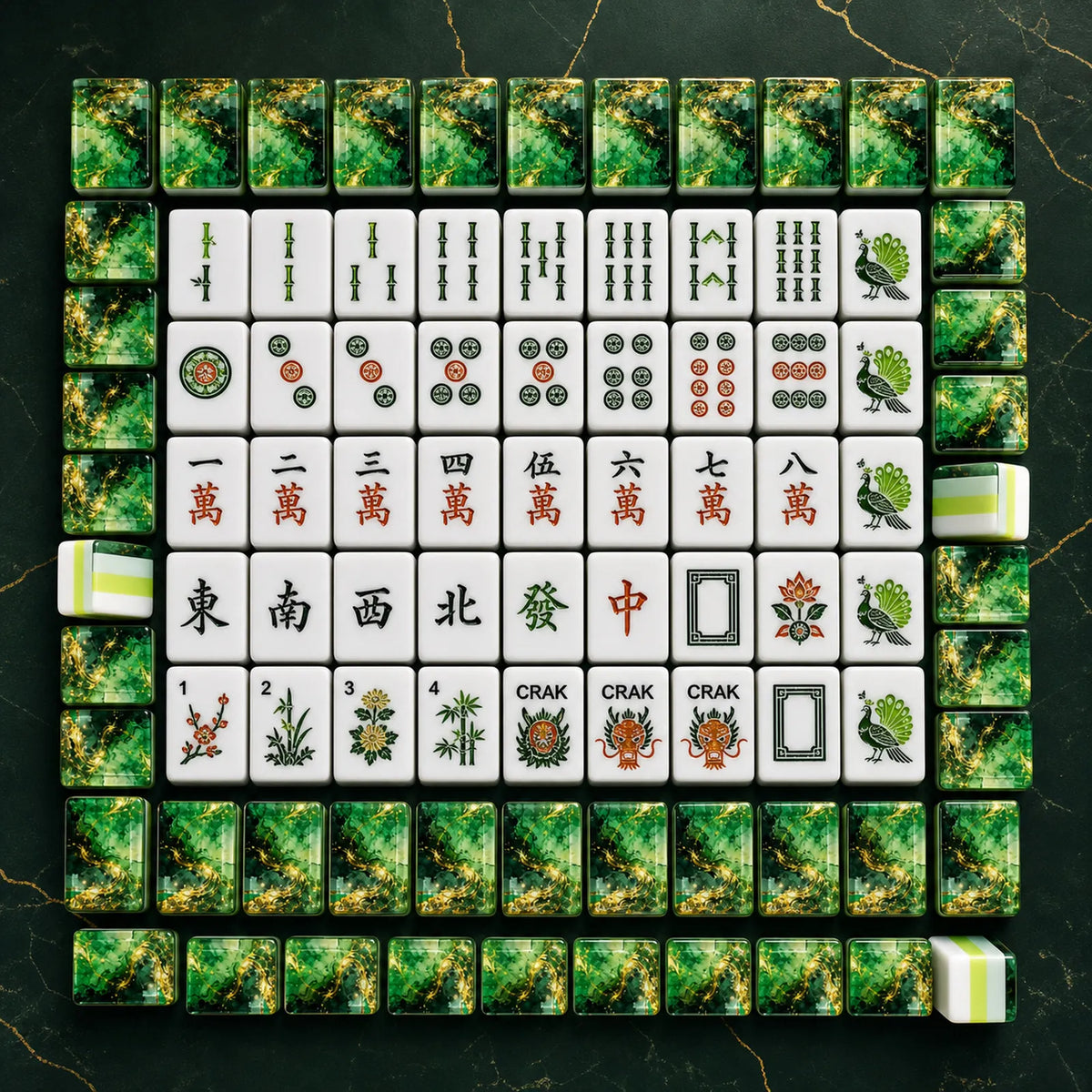 Casualruby© Emerald Gold American Mahjong Tiles