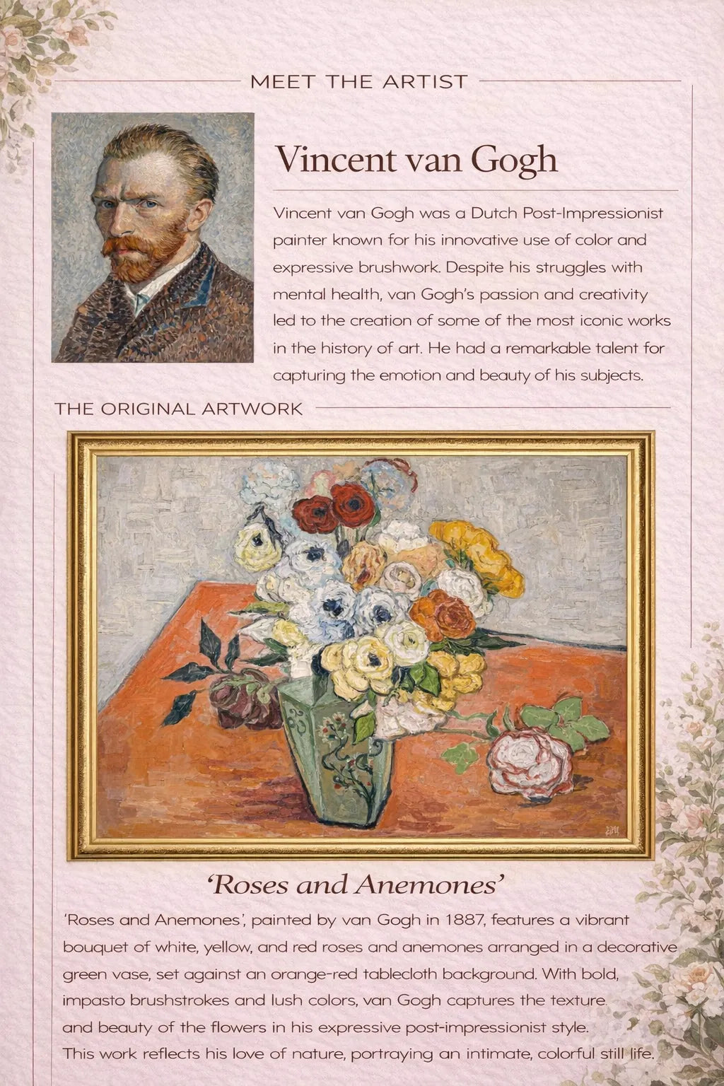 Van Gogh "Roses and Anemones"