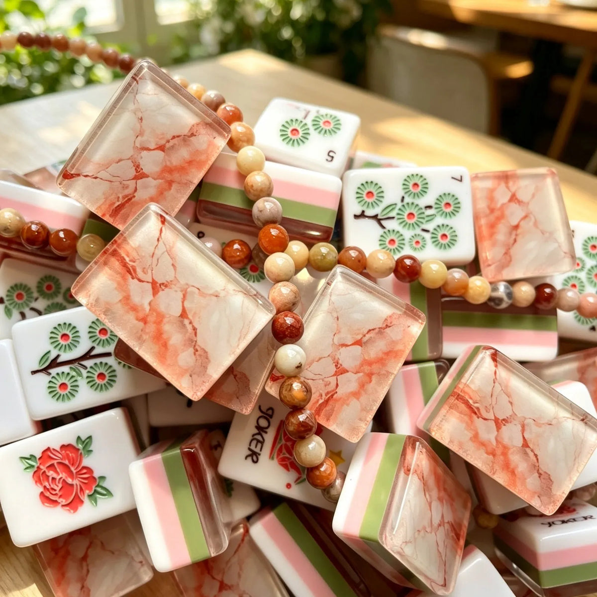 Blush Allure American Mahjong Tiles