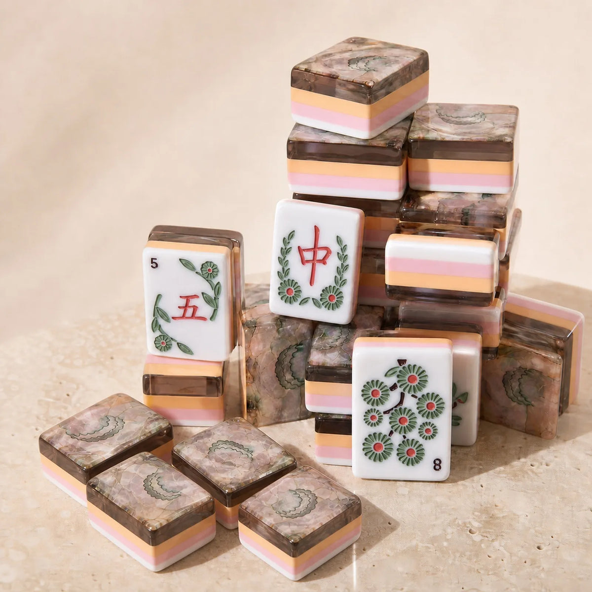 Casualruby© Crescent Shell American Mahjong Tiles