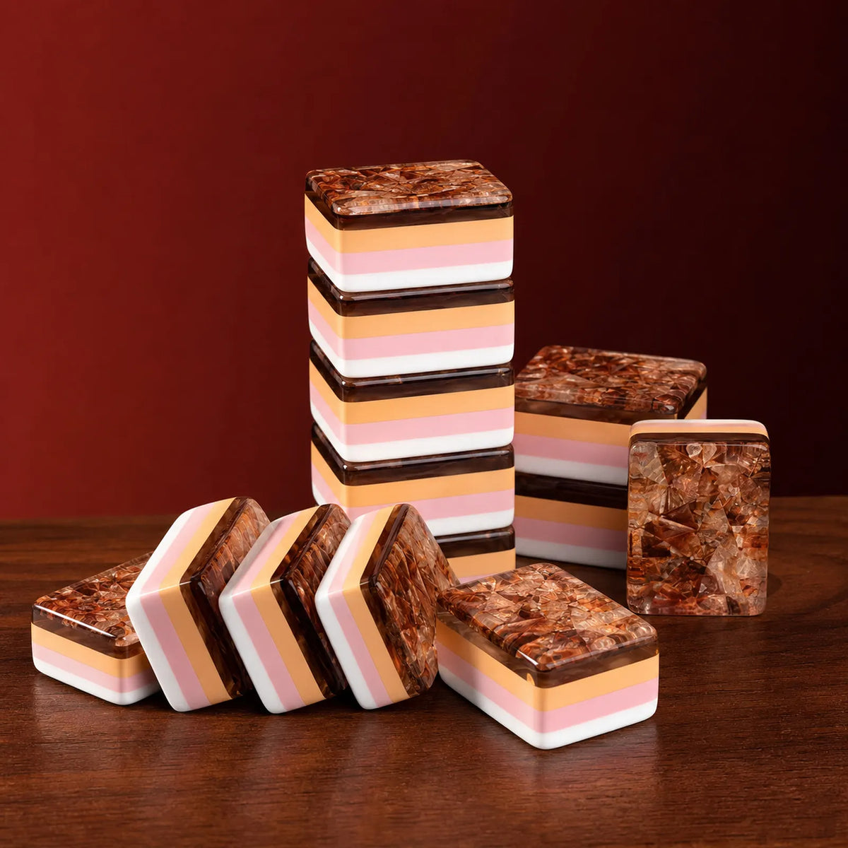 Casualruby© Red Crystal American Mahjong Tiles