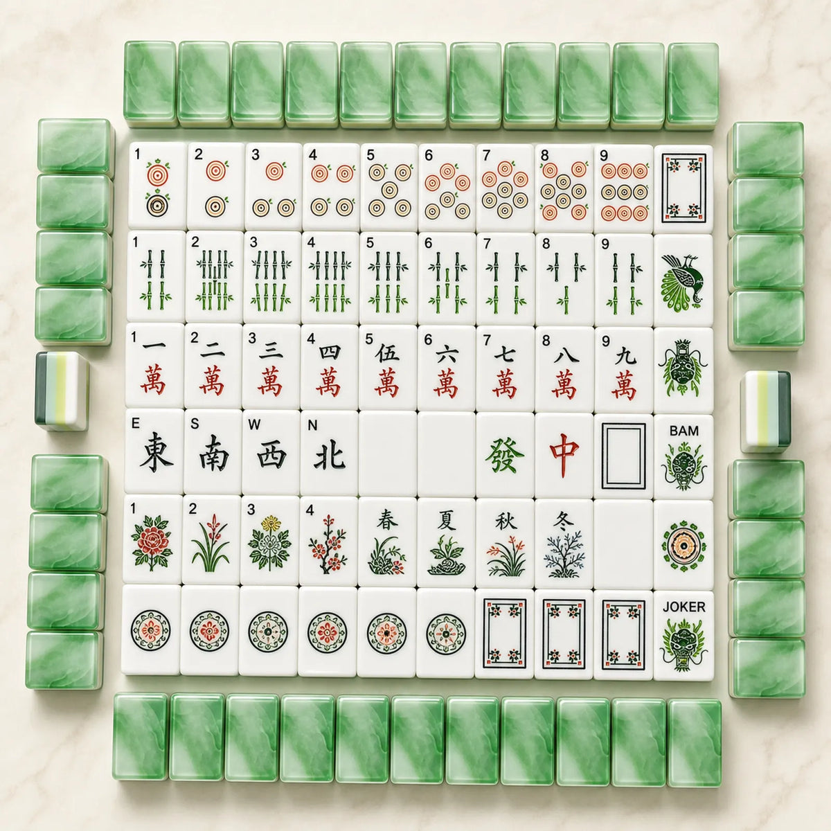 Casualruby© Jade Wave American Mahjong Tiles