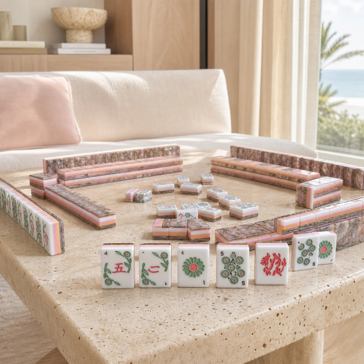 Casualruby© Crescent Shell American Mahjong Tiles