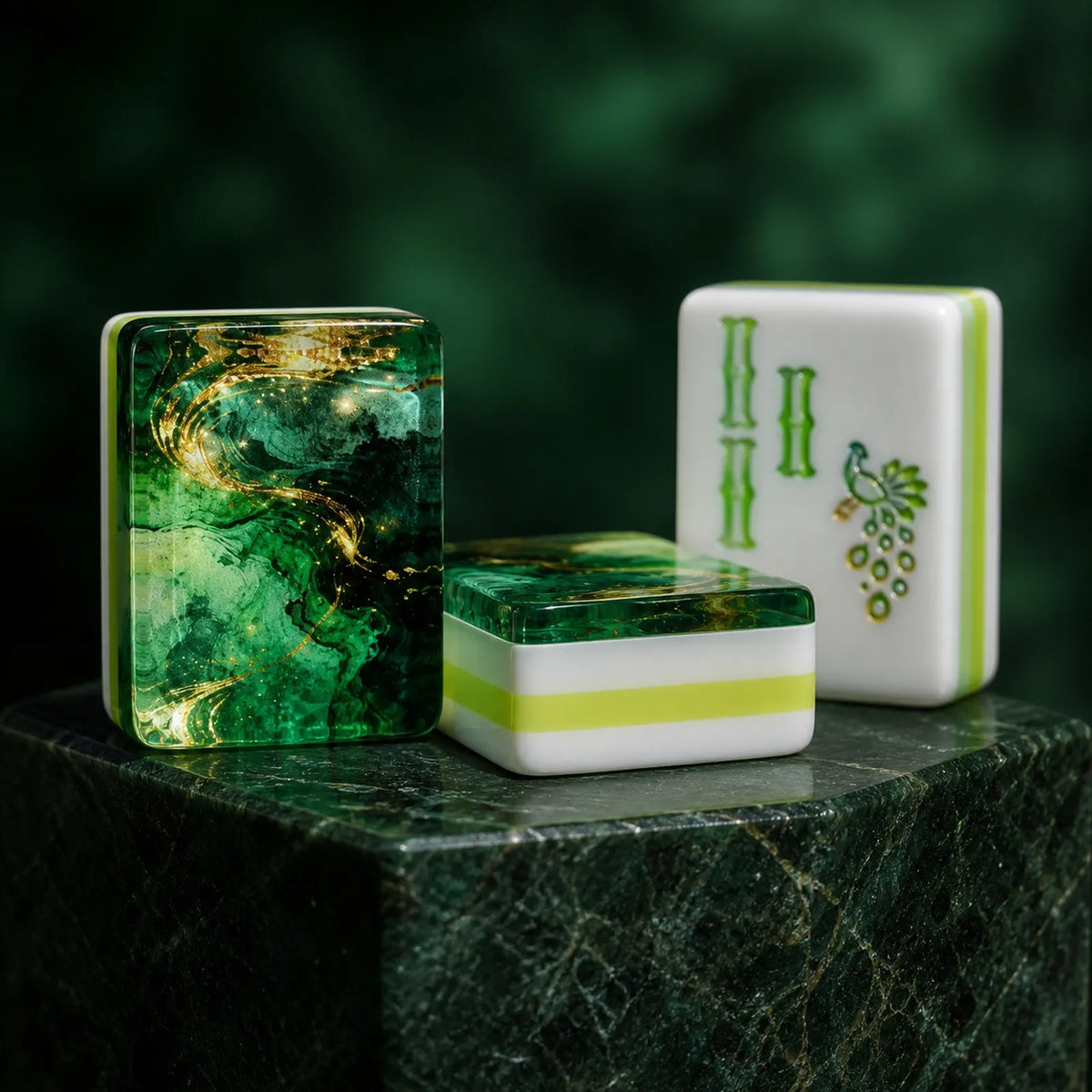 Casualruby© Emerald Gold American Mahjong Tiles