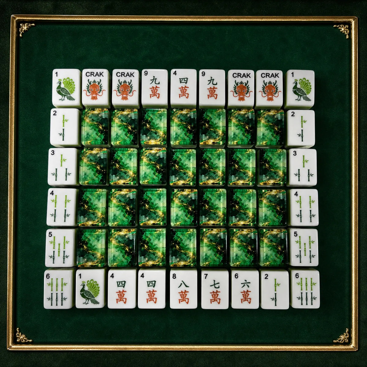 Casualruby© Emerald Gold American Mahjong Tiles