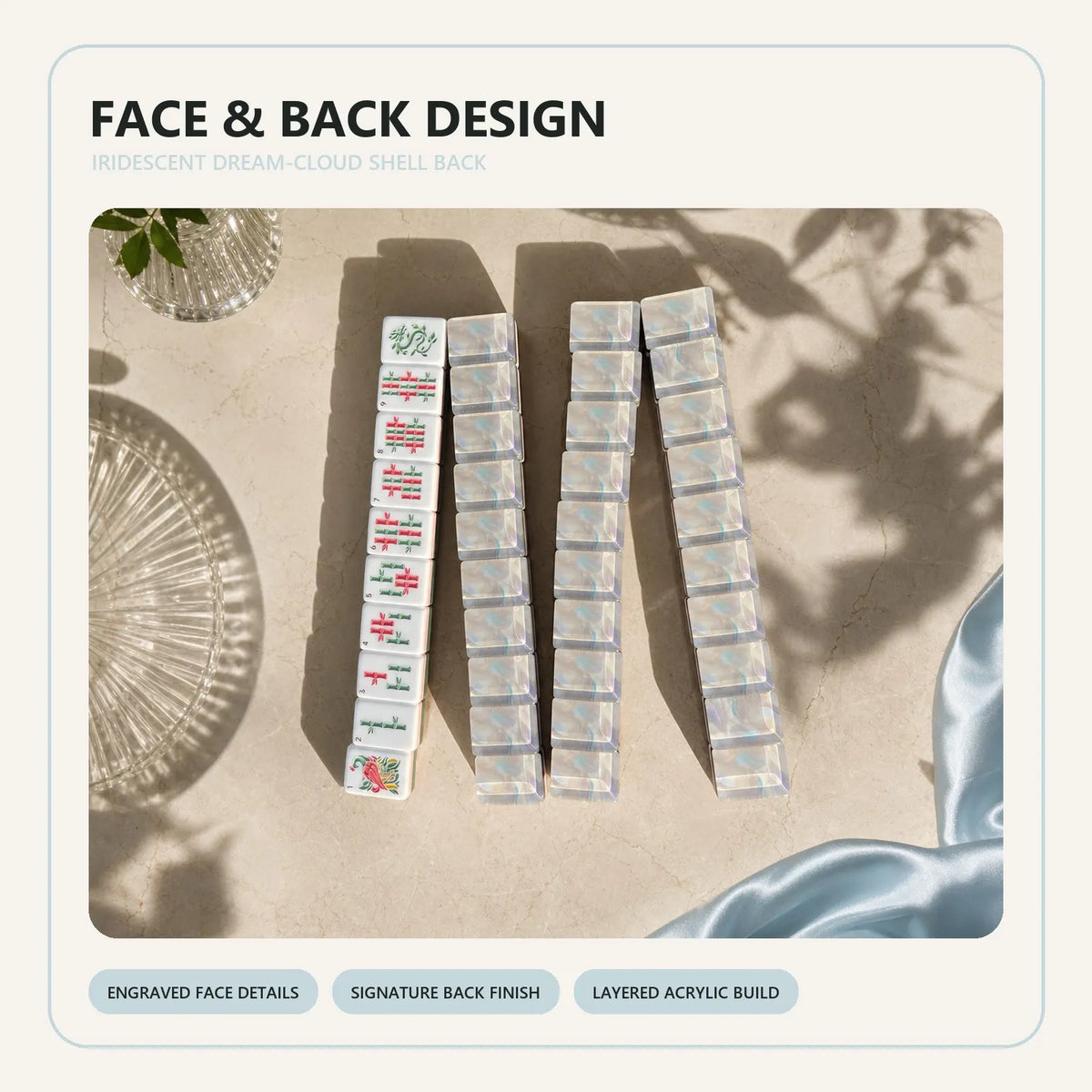 Casualruby© Dream Cloud Shell American Mahjong Tiles