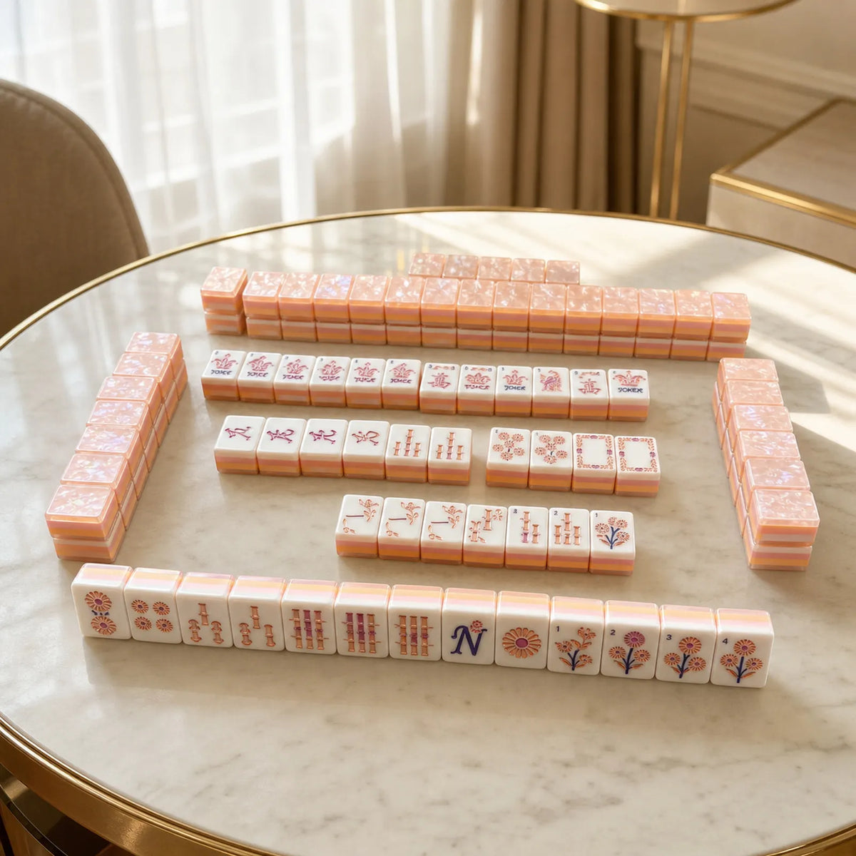 Casualruby© Ice Flower Shell American Mahjong Tiles