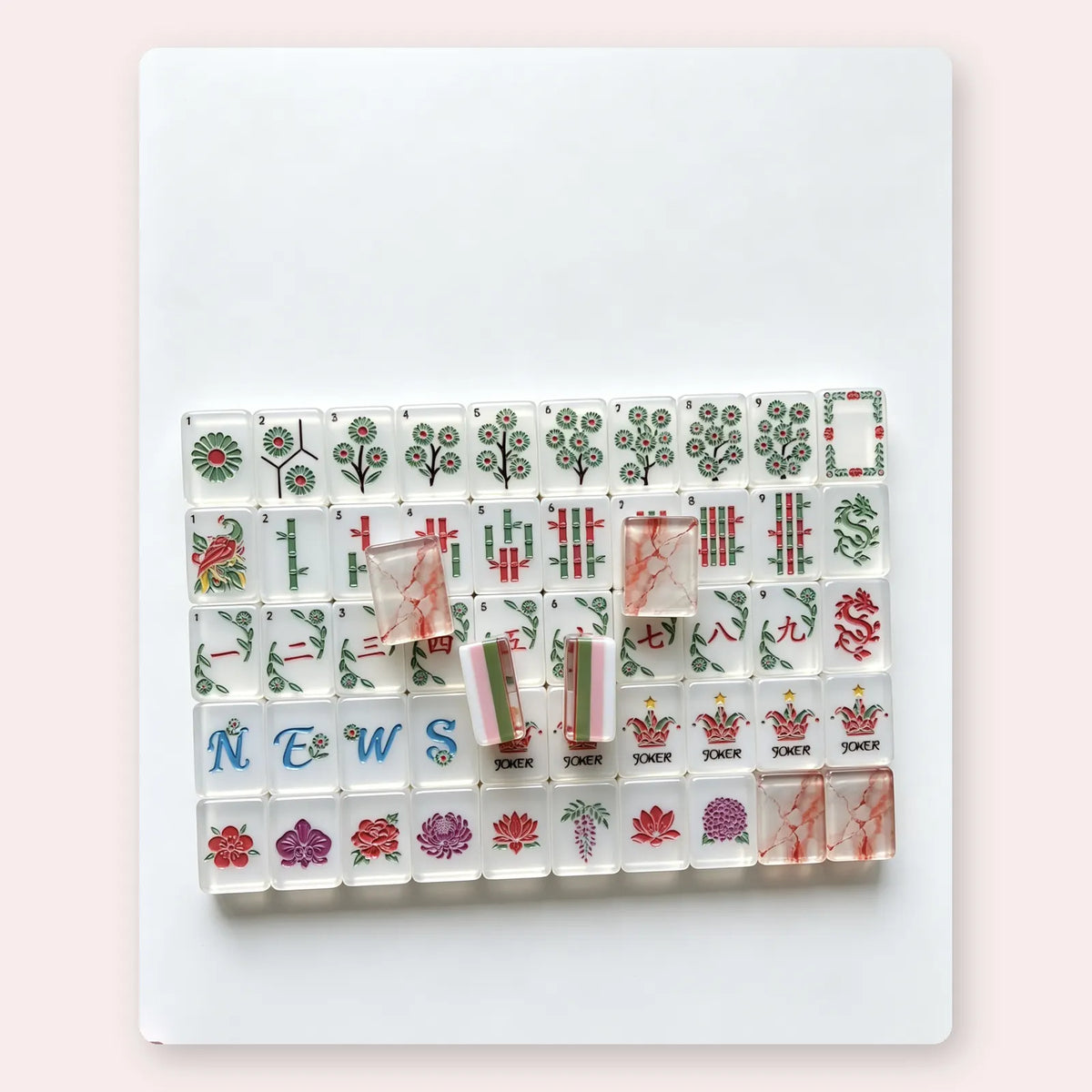 Blush Allure American Mahjong Tiles