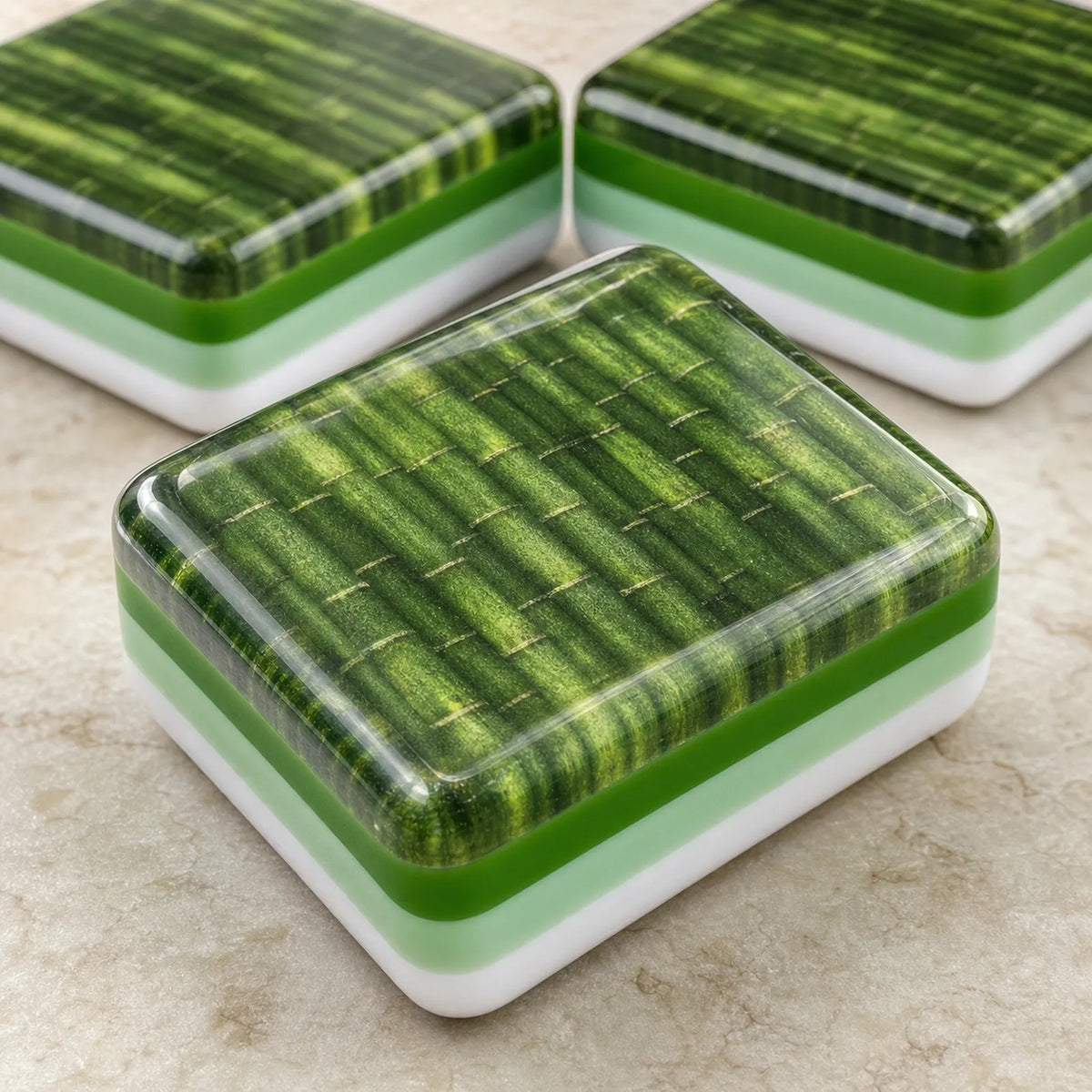 Casualruby© Green Bamboo American Mahjong Tiles