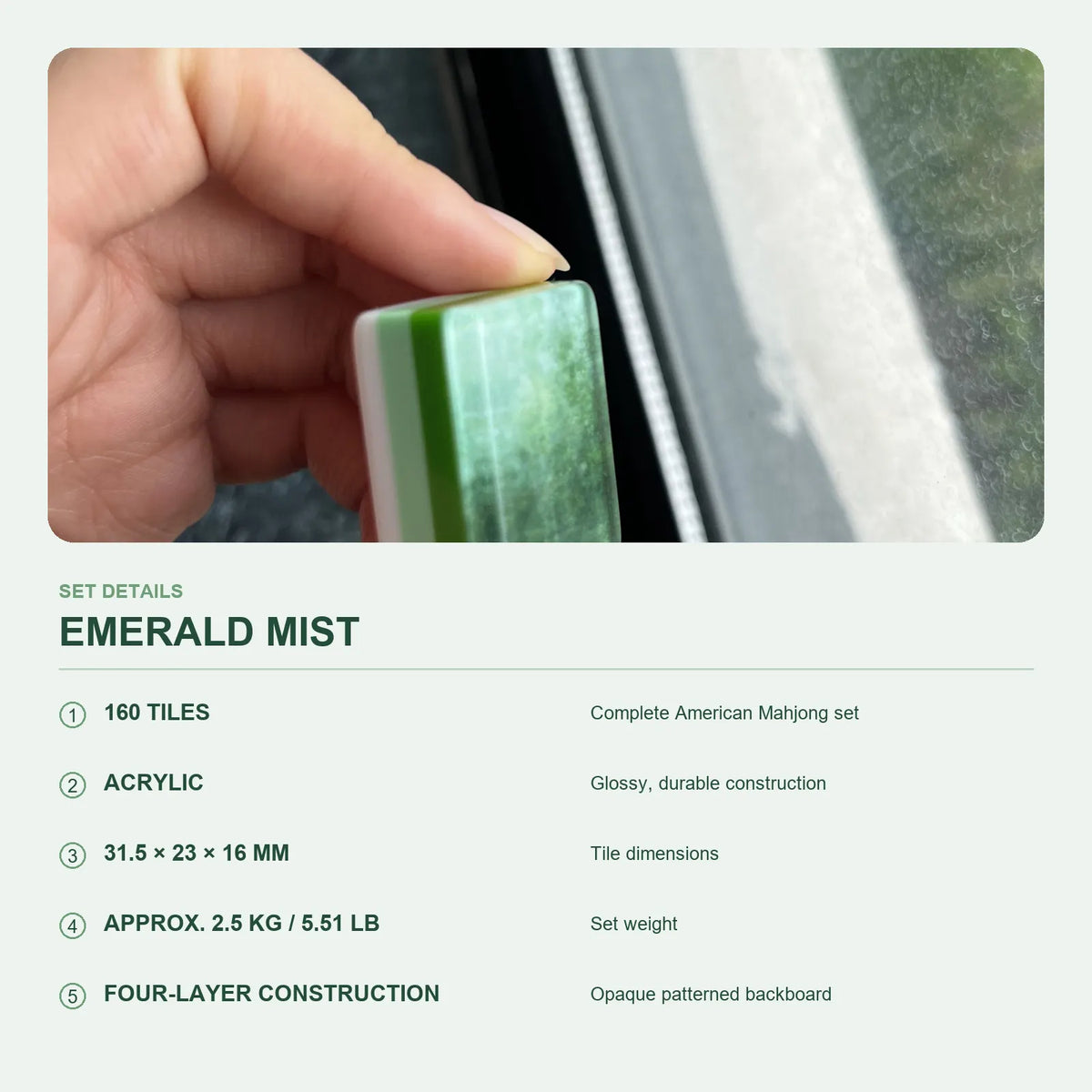 Emerald Mist American Mahjong Tiles