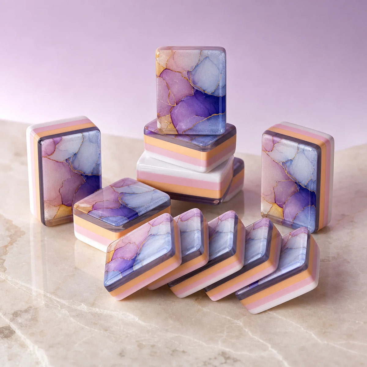 Casualruby© Purple Cloud Fairy American Mahjong Tiles