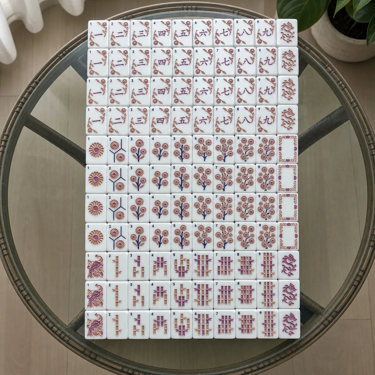 Casualruby© Ice Flower Shell American Mahjong Tiles