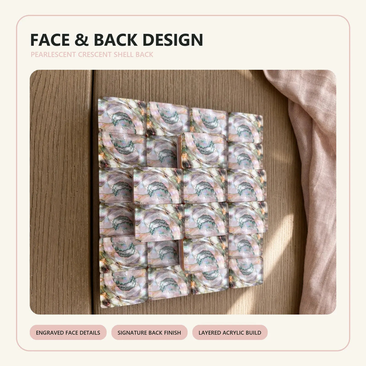 Casualruby© Crescent Shell American Mahjong Tiles